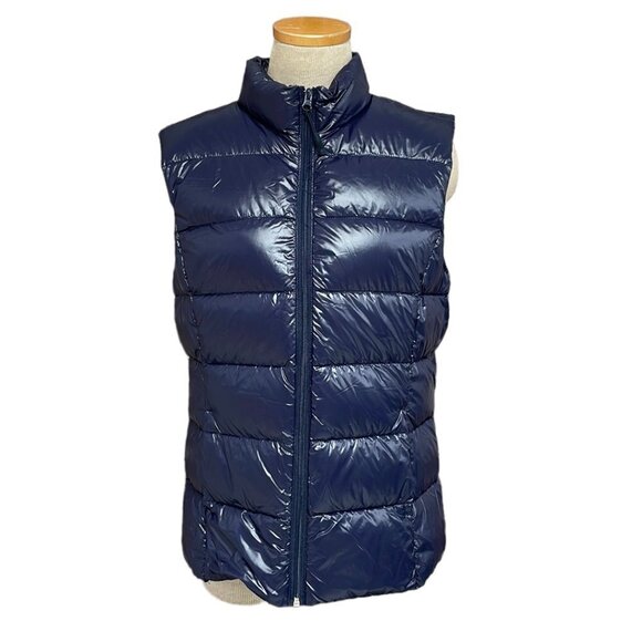 DIP Juniors Down Vest NWT Puffer Full Zip Packable Navy Blue Size X Large XL - Picture 1 of 16